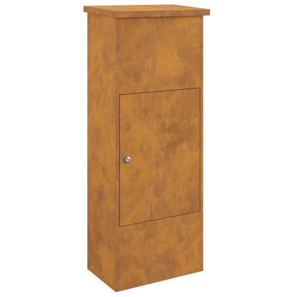 Пощенска кутия за пратки с врата Ръждясало 44,5 x 29 x 110,5 см