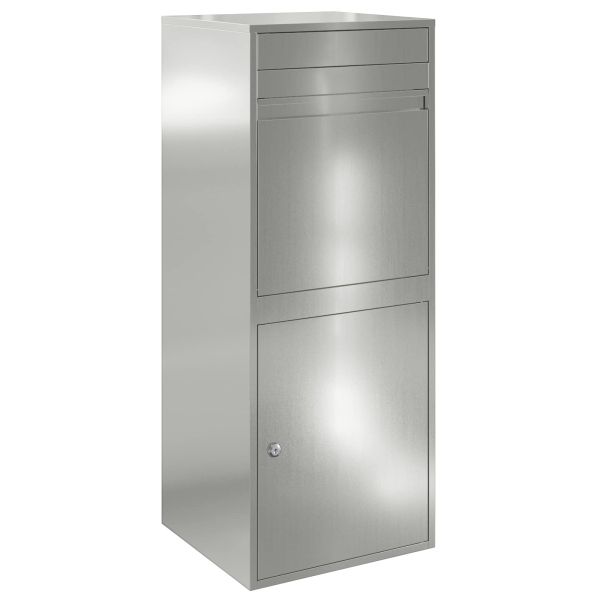 Пощенска кутия за пратки с врата Сребристо 47,5 x 38 x 59 см
