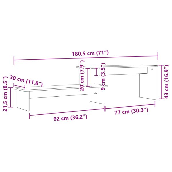 Комплект ТВ шкаф 180,5 x 30 x 43 см Дъб Инженерно дърво