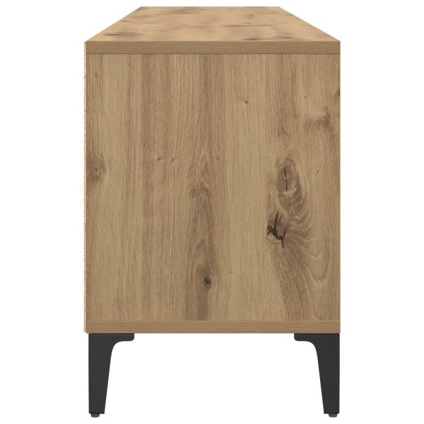 ТВ шкаф 150 x 30 x 45 см Дъб Инженерна дървесина и желязо