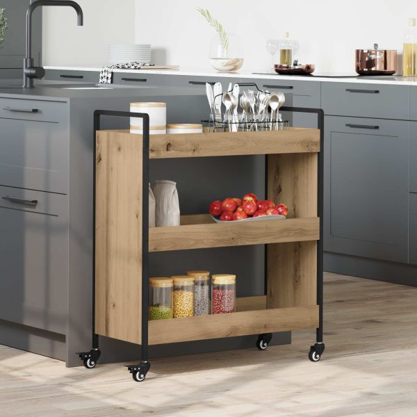 Кухненска количка Дъб 70 x 30 x 82 см Инженерно дърво