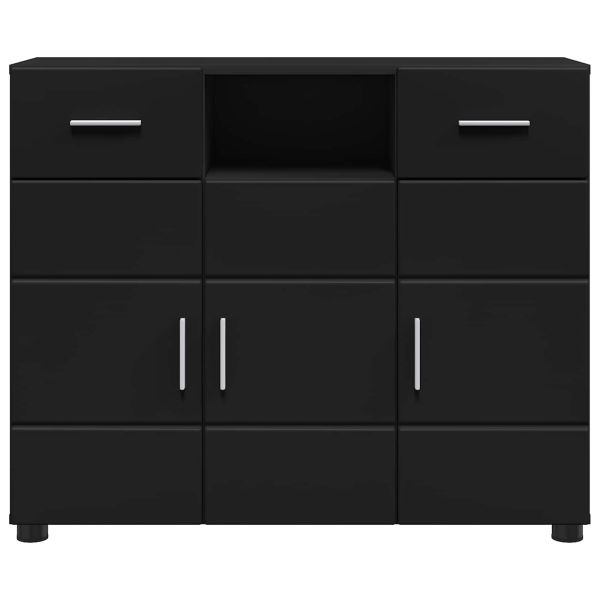 Дървен шкаф Черно 88,5 x 30,5 x 73 см Инженерно дърво