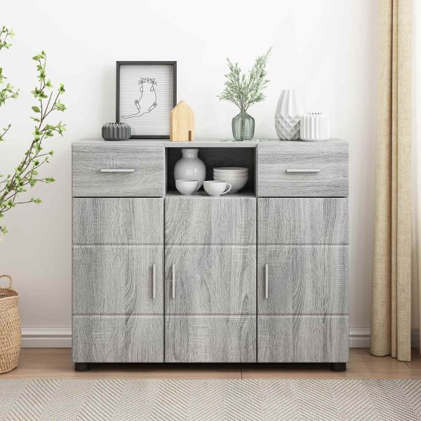 Дървен шкаф Сив Сонома 88,5 x 30,5 x 73 см Инженерно дърво