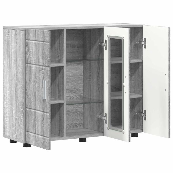 Дървен шкаф Сив Сонома 88,5 x 30,5 x 73 см Инженерно дърво