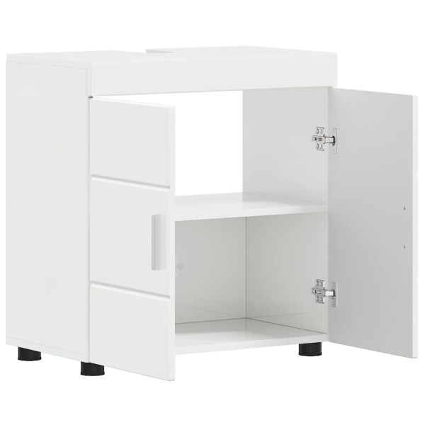 Комплект шкафове за баня TULUM Лъскаво бяло 60 x 34 x 63 см