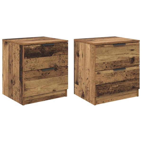 Нощен шкаф 2 pcs Старо дърво 45 x 39 x 50 см Инженерно дърво