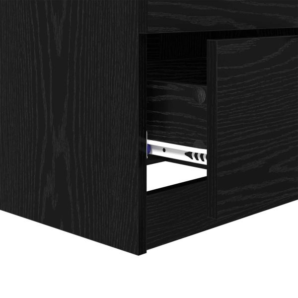 Нощен шкаф 2 pcs Черния дъб 45 x 39 x 50 см Инженерно дърво