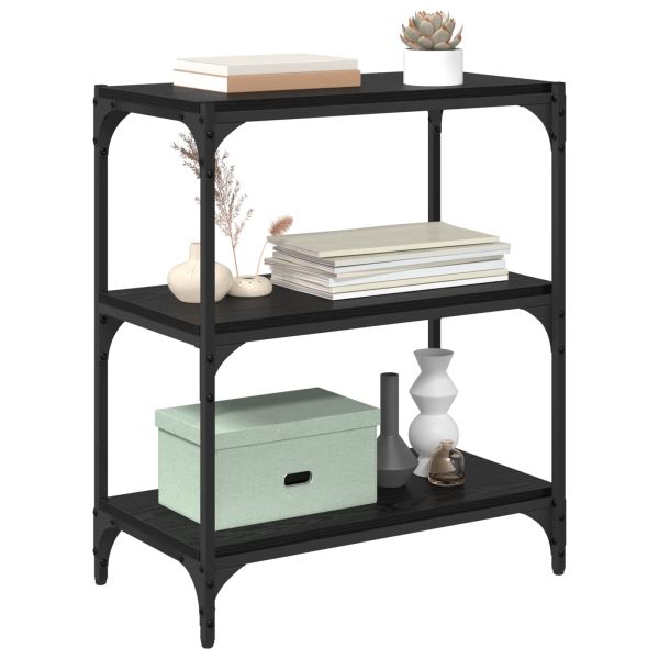Шкаф за книги Черен дъб 60 x 33 x 70,5 см