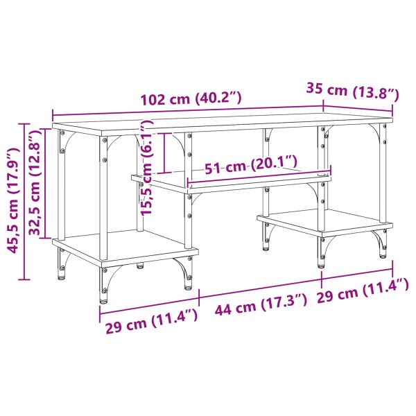 ТВ шкаф Старо дърво 102 x 35 x 45,5 см