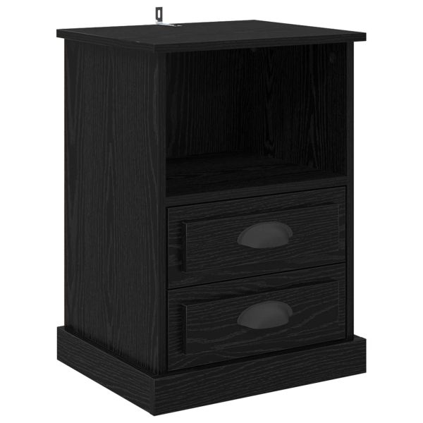 Нощен шкаф 2 pcs Черния дъб 36 x 43 x 60 см Инженерно дърво