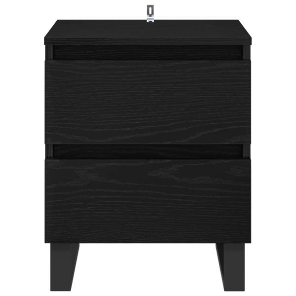 Нощен шкаф 2 pcs Черния дъб 40 x 35 x 50 см Инженерно дърво