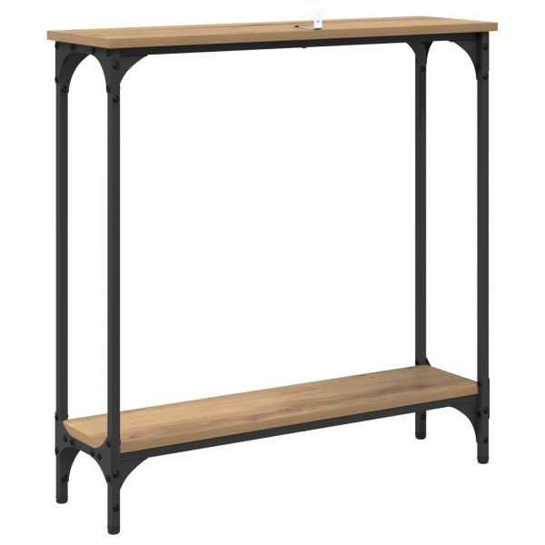 Конзолна маса с рафт Дъб 75 x 22,5 x 75 см Инженерно дърво