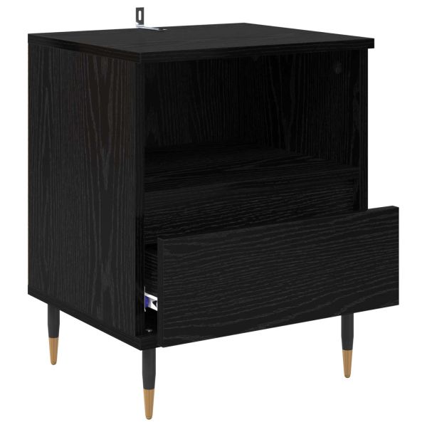 Нощен шкаф 2 pcs Черния дъб 40 x 35 x 50 см Инженерно дърво