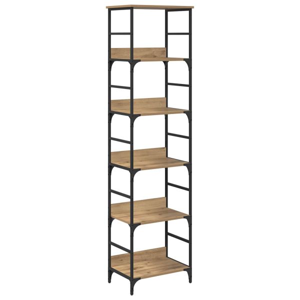 Рафт за книги 5 нива 50 x 33 x 188,5 см Инженерно дърво Дъб