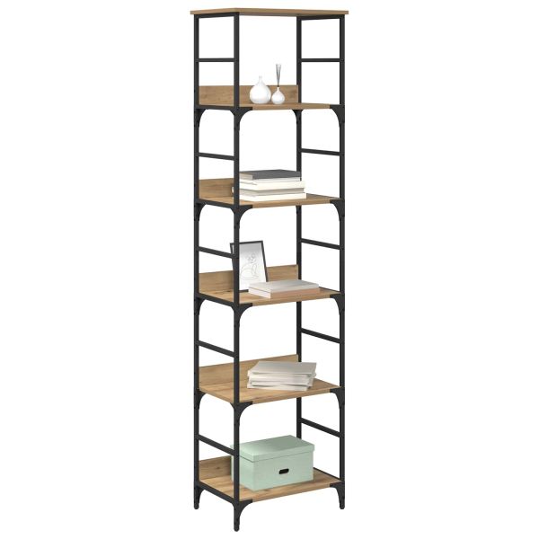 Рафт за книги 5 нива 50 x 33 x 188,5 см Инженерно дърво Дъб