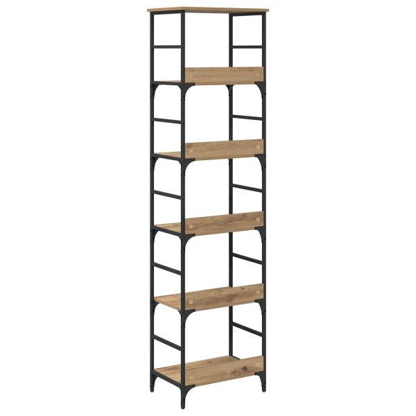 Рафт за книги 5 нива 50 x 33 x 188,5 см Инженерно дърво Дъб