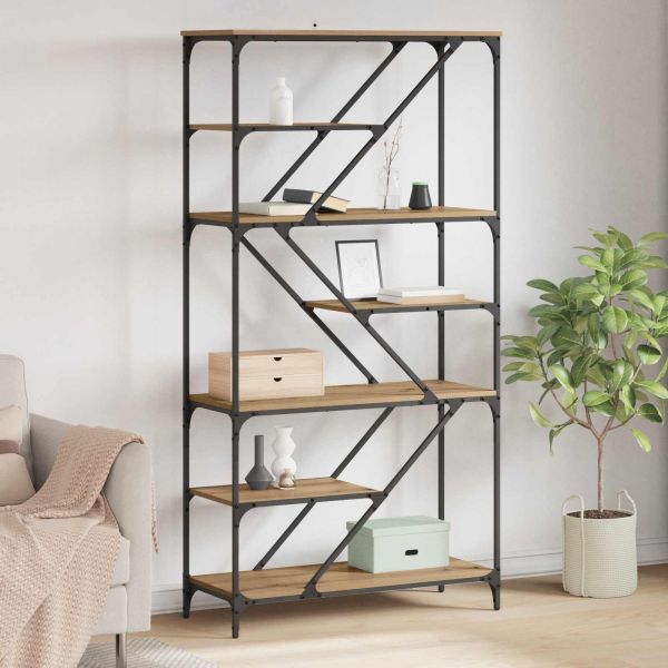Рафт за книги Дъб 91 x 36 x 176 см Инженерно дърво