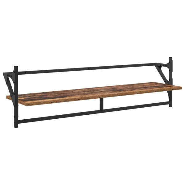Комплект стенни рафтове 6 pcs Старо дърво 100 x 25 x 30 cm