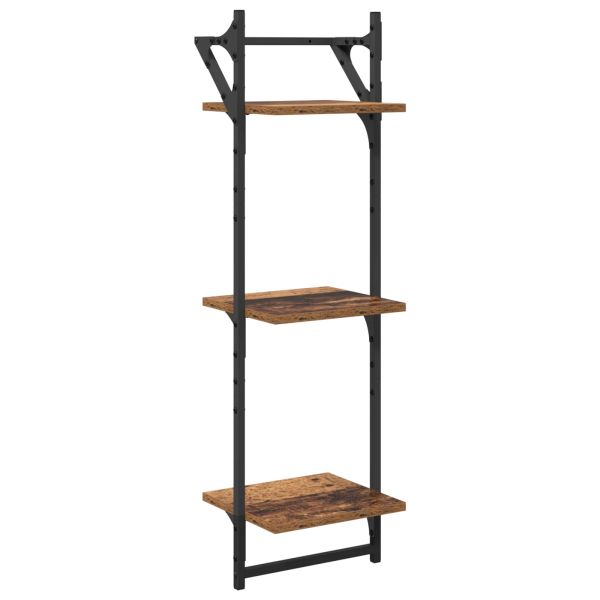 Комплект стенни рафтове 6 pcs Старо дърво 100 x 25 x 30 cm