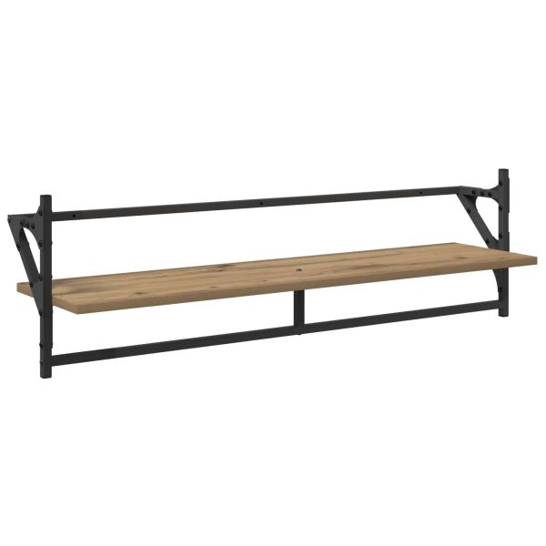 Комплект стенни рафтове с рафт 6 pcs Дъб 100 x 25 x 30 cm