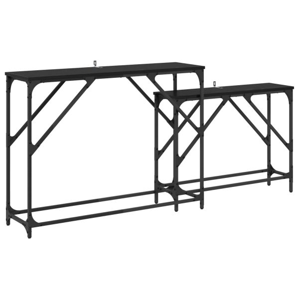 Конзолна маса 2 pcs Черния дъб 100 x 28 x 75 см Инженерно дърво