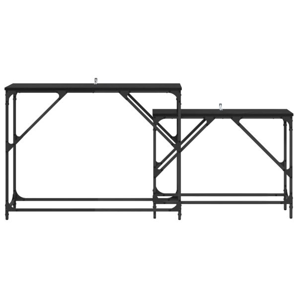 Конзолна маса 2 pcs Черния дъб 100 x 28 x 75 см Инженерно дърво