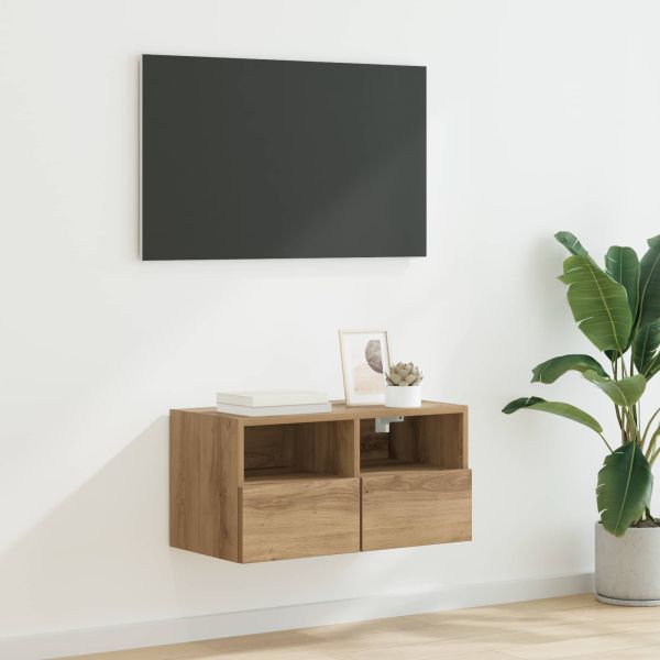 TV стенен шкаф 60 x 30 x 30 cm Дъб Инженерно дърво