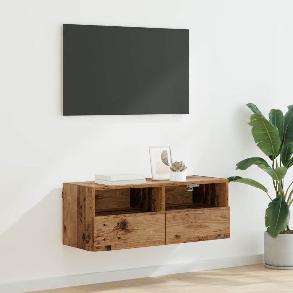 TV стенен шкаф Старо дърво 80 x 30 x 30 см Инженерно дърво