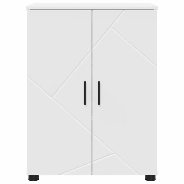 Шкаф за баня Бяло 60 x 35 x 80 см Инженерно дърво & Метал