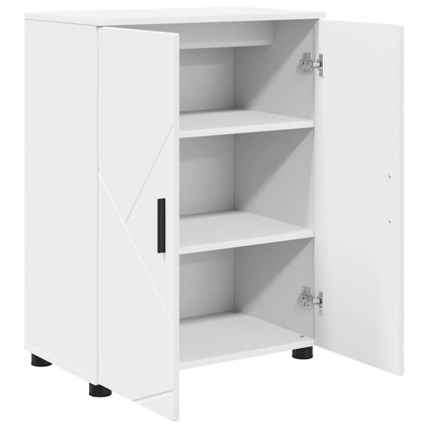 Шкаф за баня Бяло 60 x 35 x 80 см Инженерно дърво & Метал