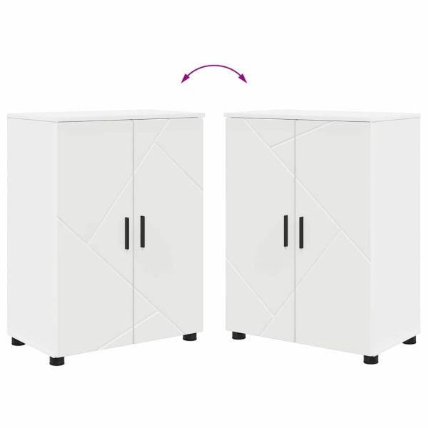 Шкаф за баня Бяло 60 x 35 x 80 см Инженерно дърво & Метал