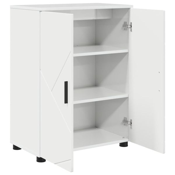 Шкаф за баня със съхранение Лъскаво бяло 60 x 35 x 80 см