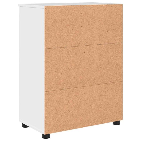 Шкаф за баня със съхранение Лъскаво бяло 60 x 35 x 80 см