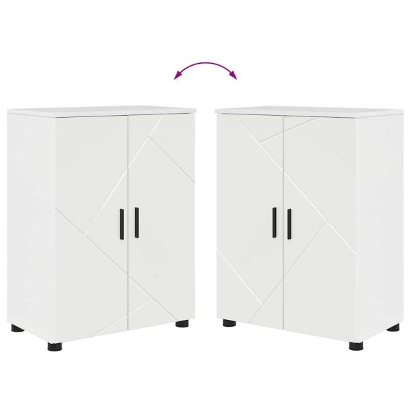 Шкаф за баня със съхранение Лъскаво бяло 60 x 35 x 80 см