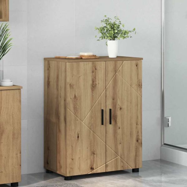Шкаф за баня Дъб 60 x 35 x 80 см Инженерно дърво, Метал