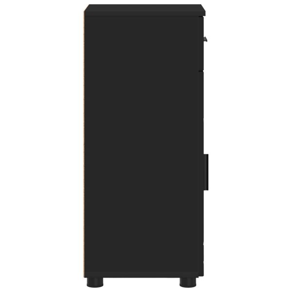 Шкаф за баня Черно 30 x 35 x 80 см Инженерно дърво & Метал