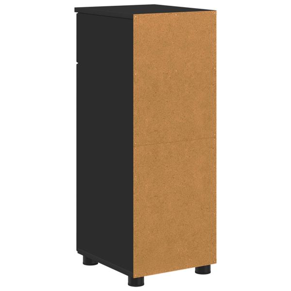 Шкаф за баня Черно 30 x 35 x 80 см Инженерно дърво & Метал