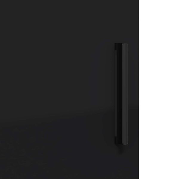 Шкаф за баня Черно 30 x 35 x 80 см Инженерно дърво & Метал
