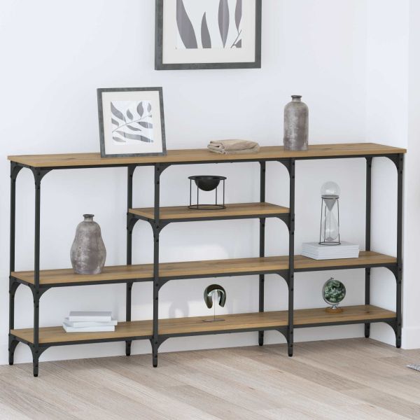 Конзолна маса дъб артизан 160 x 29 x 80 см Инженерно дърво