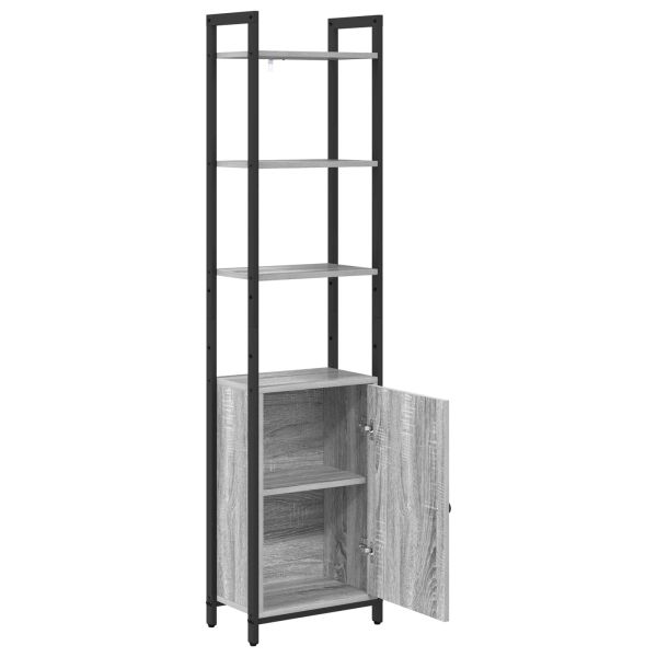 Шкаф за книги Сив Сонома 40 x 24 x 161 см Инженерно дърво
