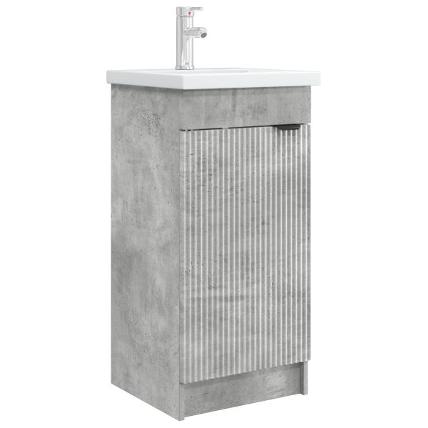 Баня с мивка Бетонно сиво 42 x 40 x 84,5 см Инженерна дървесина