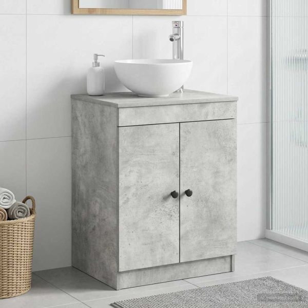 Шкаф за баня Бетонно сиво 54 x 41 x 70 см Инженерна дървесина