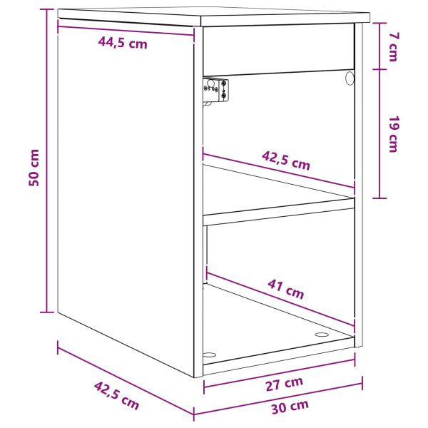 Банков шкаф Междинен Опушен дъб 30 x 44,5 x 50 см