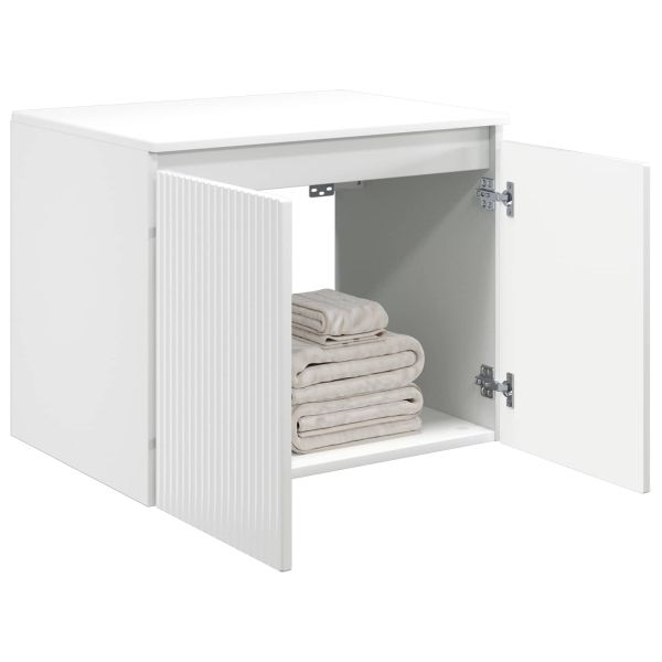 Стенно Баня Кабинет Бял гланц 62,5 x 44,5 x 50 см