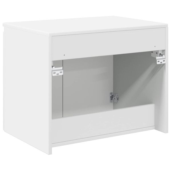 Стенно Баня Кабинет Бял гланц 62,5 x 44,5 x 50 см