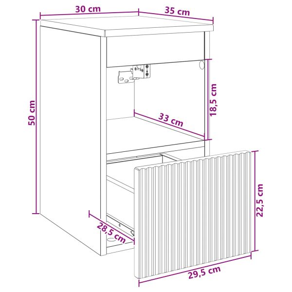Шкаф за баня Черно 30 x 35 x 50 см Инженерна дървесина