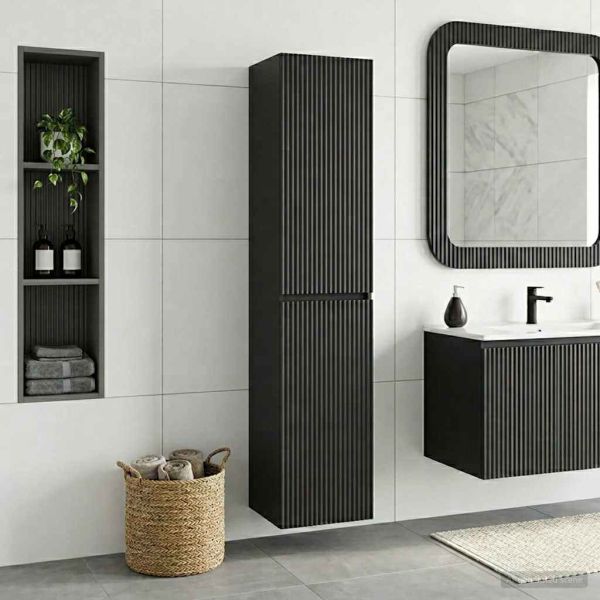 Стенно Баня Кабинет Черно 33 x 34,5 x 160 см