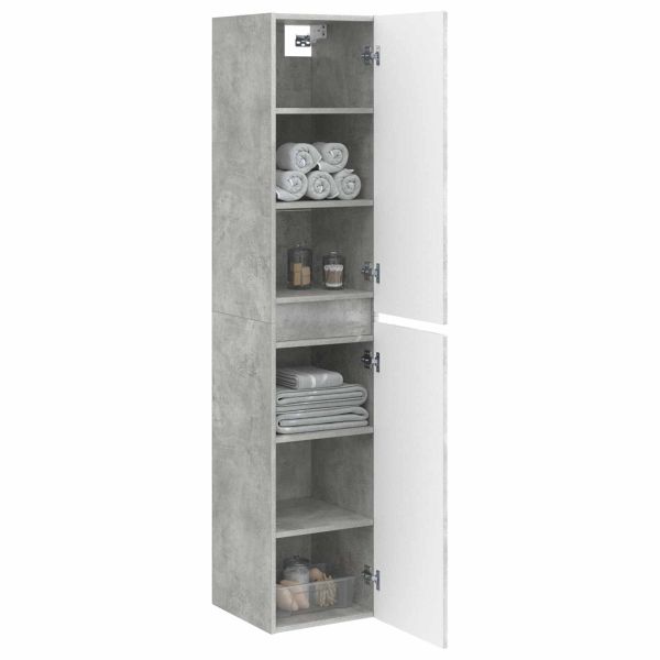 Стенно Баня Кабинет Бетонно сиво 33 x 34,5 x 160 см