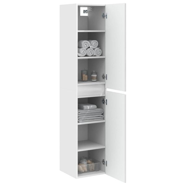 Стенно Баня Кабинет Бял гланц 33 x 34,5 x 160 см