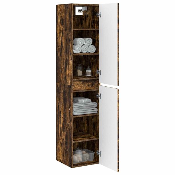 Стенно Баня Кабинет Опушен дъб 33 x 34,5 x 160 см
